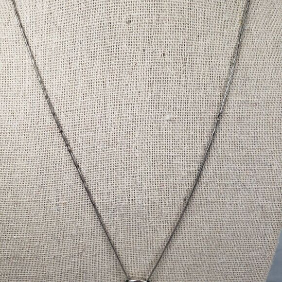 Brighton Silver Plated Swirl Circular Pendant Snake Chain Collar 17" Necklace - Picture 9 of 12